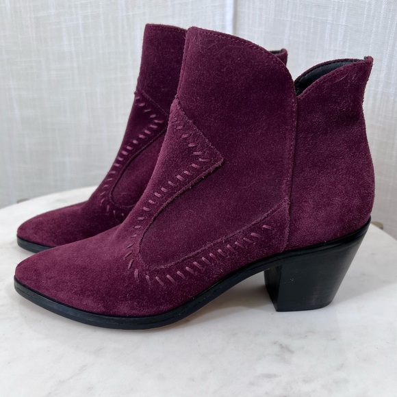 Rebecca Minkoff Suede Lulu Western Boho Ankle Boots Booties Size 6 - Picture 1 of 9